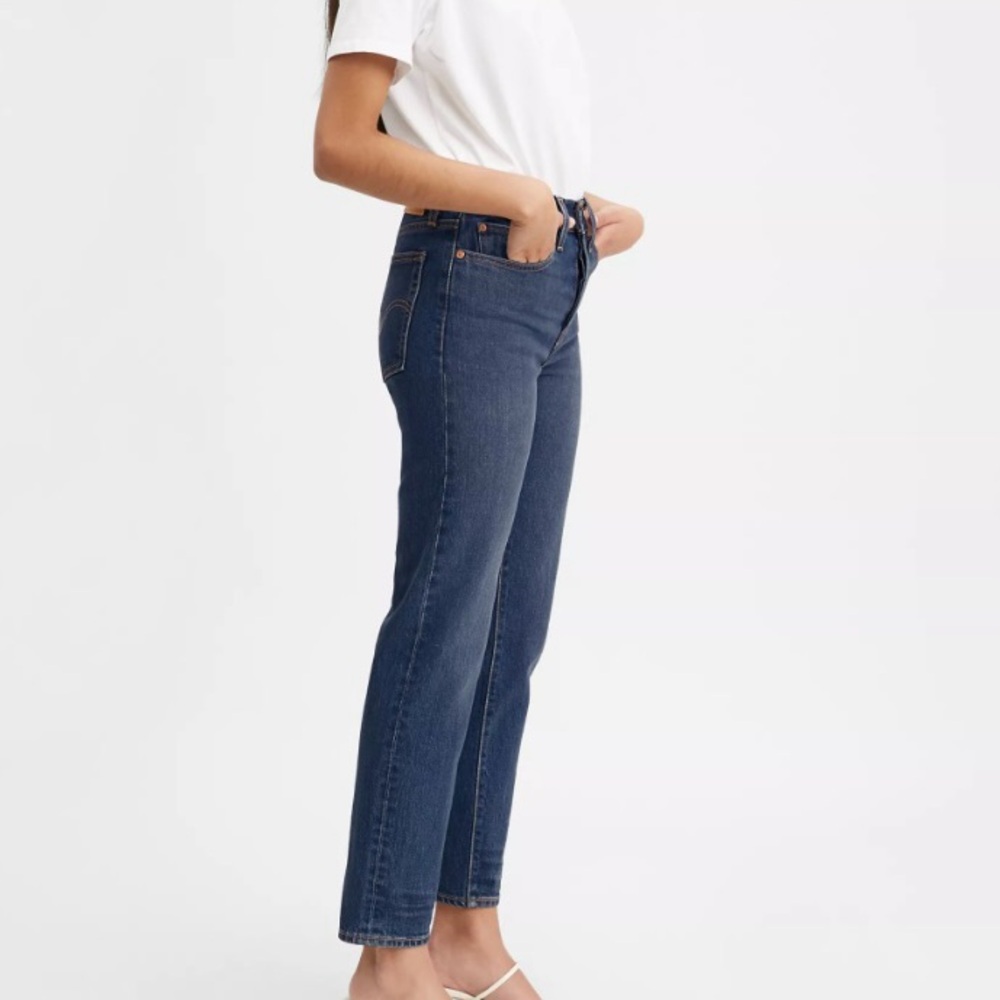 Classic High-Rise Straight Jeans in Dark Blue - Picture 3 of 14